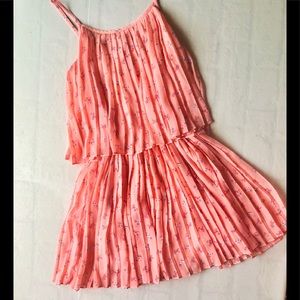 A&F 2 tier ruffle pleated flower dress